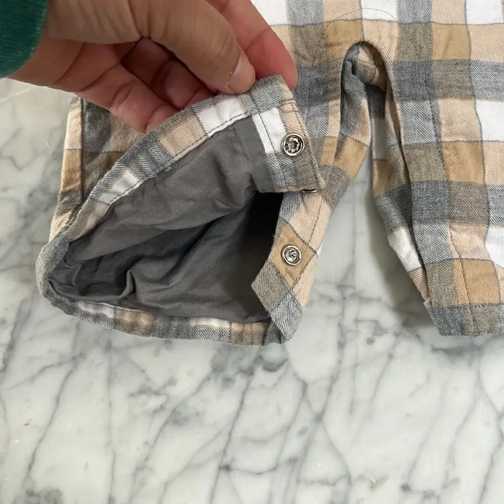 Janie and Jack Elephant Plaid Romper Sz 0-3 Mo